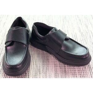 Hush Puppies Gil Men's Black Leather Slip-On Hook and Loop Closure--US 8W